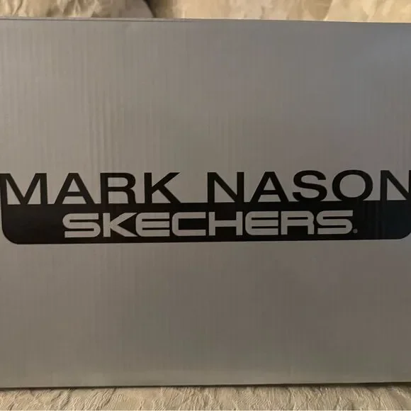 Skechers White and Silver Women's Sneakers Slip-in Mark Nason Wedge - Picture 4 of 5